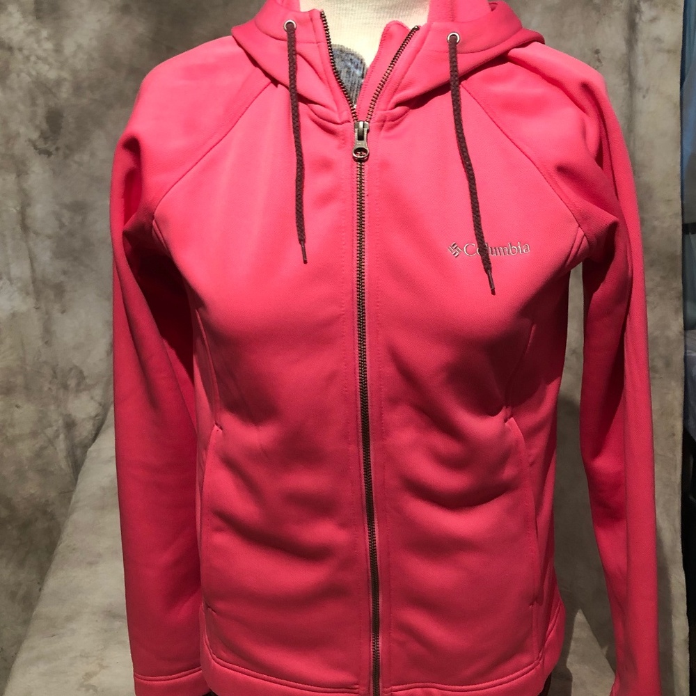 COLUMBIA ZIP UP HOODIE PINK LIKE NEW CONDITION MEDIUM